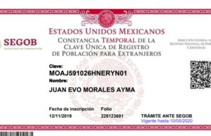 Gobierno de AMLO le da CURP a Evo Morales