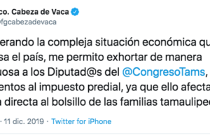 Pide Gobernador a Diputados evitar aumentar Predial